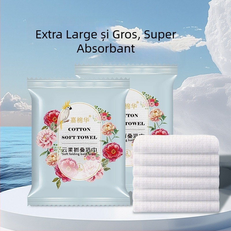 Texture Prosop comprimat pentru față din fibre vegetale, grosime extra, 50 g+, de unică folosință, pentru călătorii