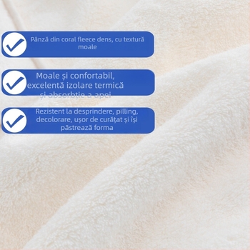 Halat de baie unisex, iarnă, catifea corală, absorbant, uscare rapidă
