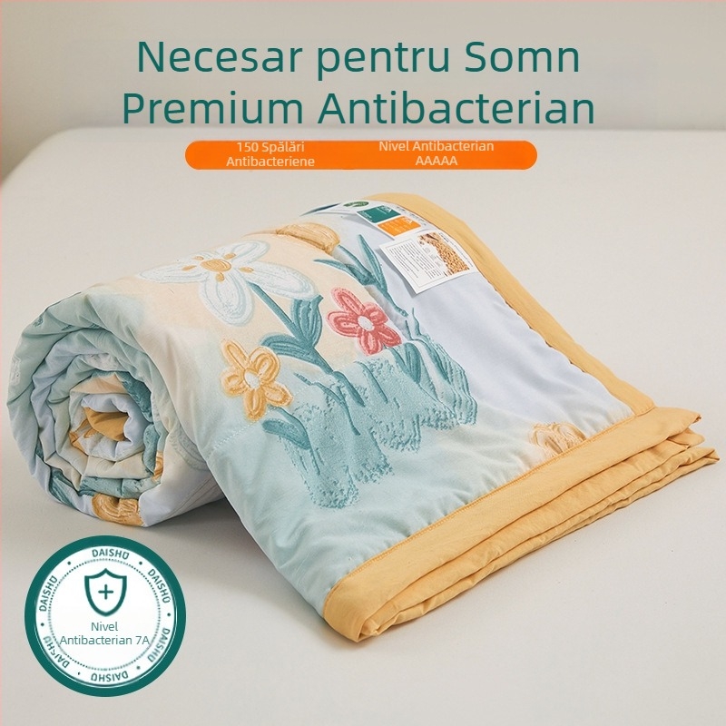 Jielia 7A Cuvertură de vară din bumbac lavabil, țesătură din bumbac lavat, umplutură poliester, imprimare reactiva și vopsire, stil Proaspăt