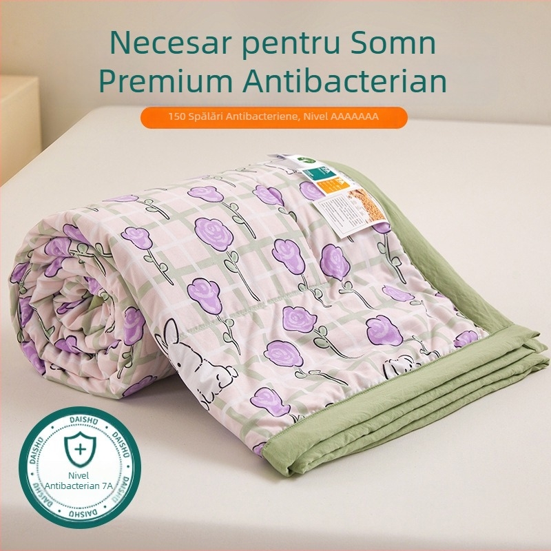 Jielia 7A Cuvertură de vară din bumbac lavabil, țesătură din bumbac lavat, umplutură poliester, imprimare reactiva și vopsire, stil Proaspăt