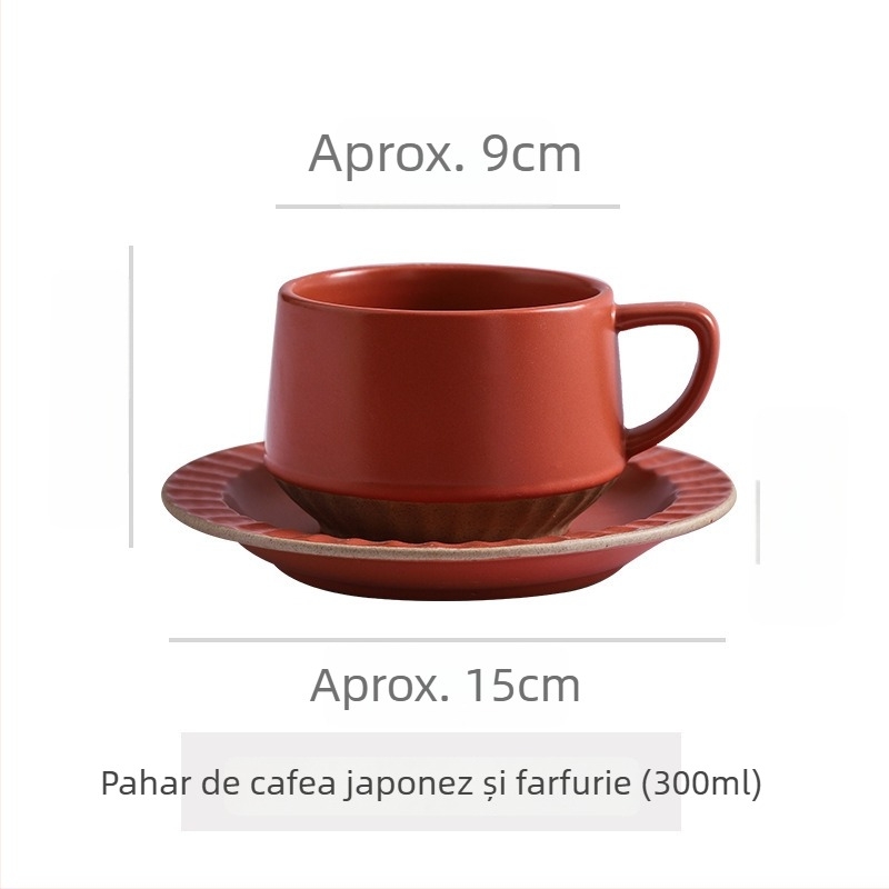 Ceașcă de cafea din ceramică, cu model floral, stil retro, set de două piese, potrivită pentru microunde și rezistentă la temperaturi înalte