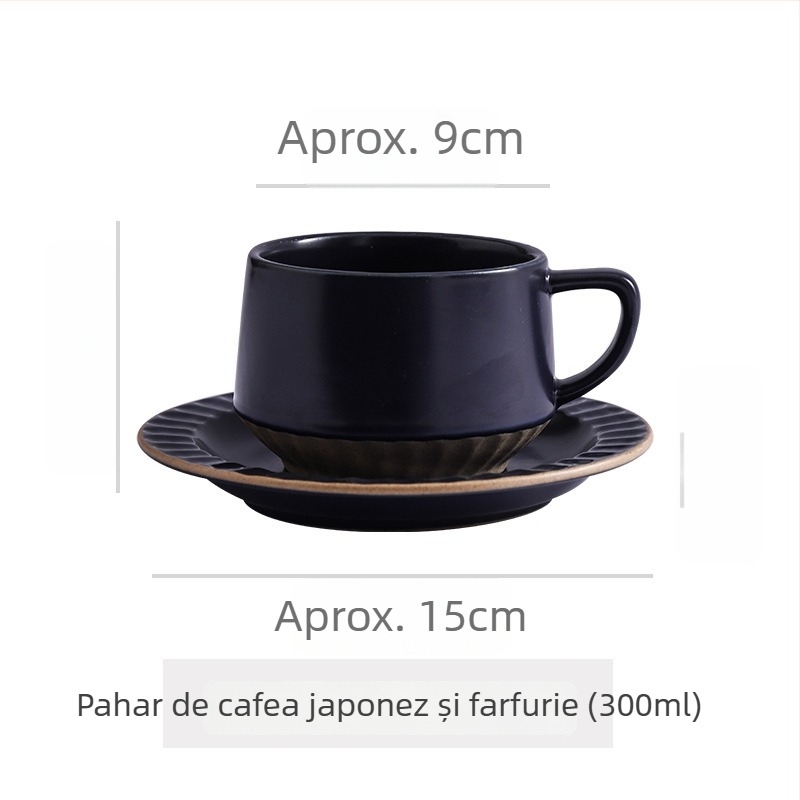 Ceașcă de cafea din ceramică, cu model floral, stil retro, set de două piese, potrivită pentru microunde și rezistentă la temperaturi înalte