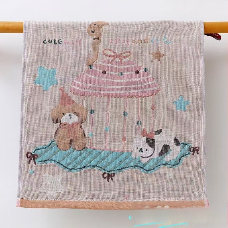 Prosop pătrat din bumbac 100%, jacquard 32 fire, 50 g, brodat, pentru față