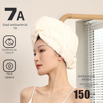 Șapcă de uscare a părului pentru femei, fleece coral, 140–169 g, tivare, marca Chuhui