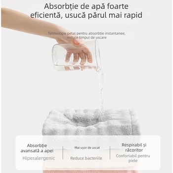 Șapcă de uscare a părului pentru femei, fleece coral, 140–169 g, tivare, marca Chuhui