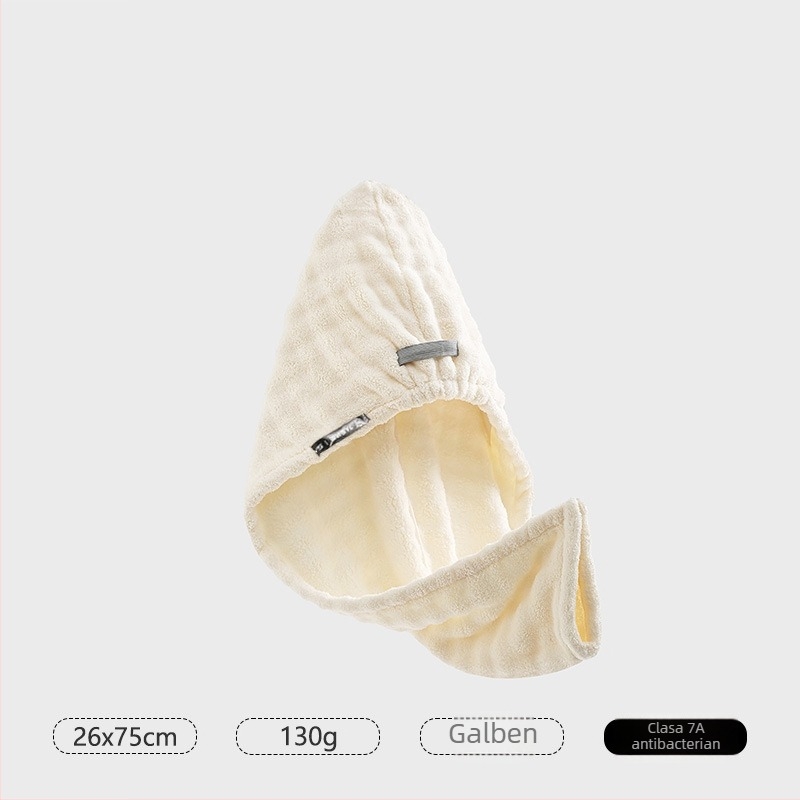 Șapcă de uscare a părului pentru femei, fleece coral, 140–169 g, tivare, marca Chuhui