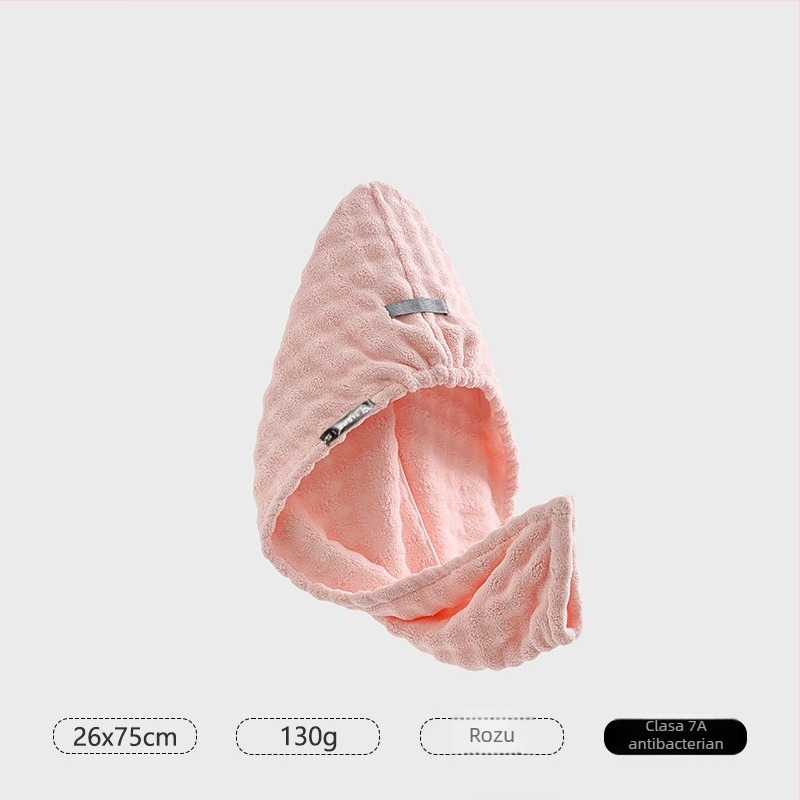 Șapcă de uscare a părului pentru femei, fleece coral, 140–169 g, tivare, marca Chuhui