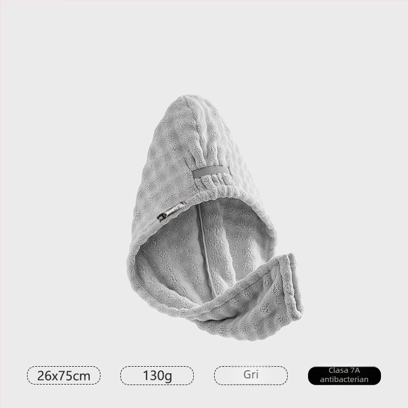 Șapcă de uscare a părului pentru femei, fleece coral, 140–169 g, tivare, marca Chuhui