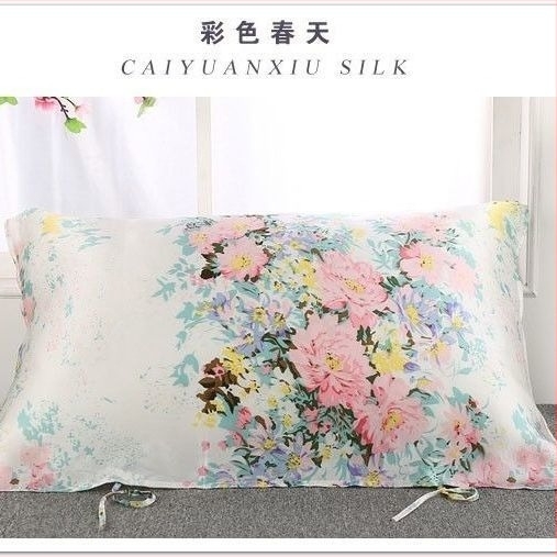 Husă de pernă din mătase, imprimată, netedă și moale, pentru îngrijirea părului