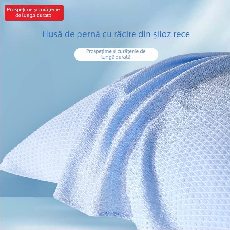 Drizzle husă de pernă din fibre de bambus, răcire de vară, absorbantă a transpirației, pentru casă și dormitor