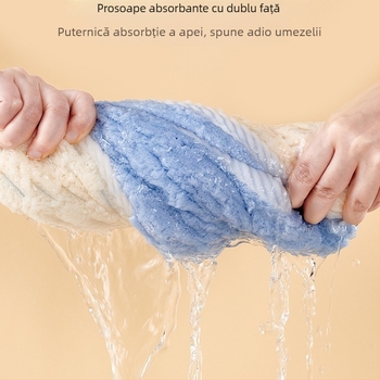 Căciulă de uscare a părului pentru copii, cu dublu strat, îngroșată, absorbție mare, uscare rapidă