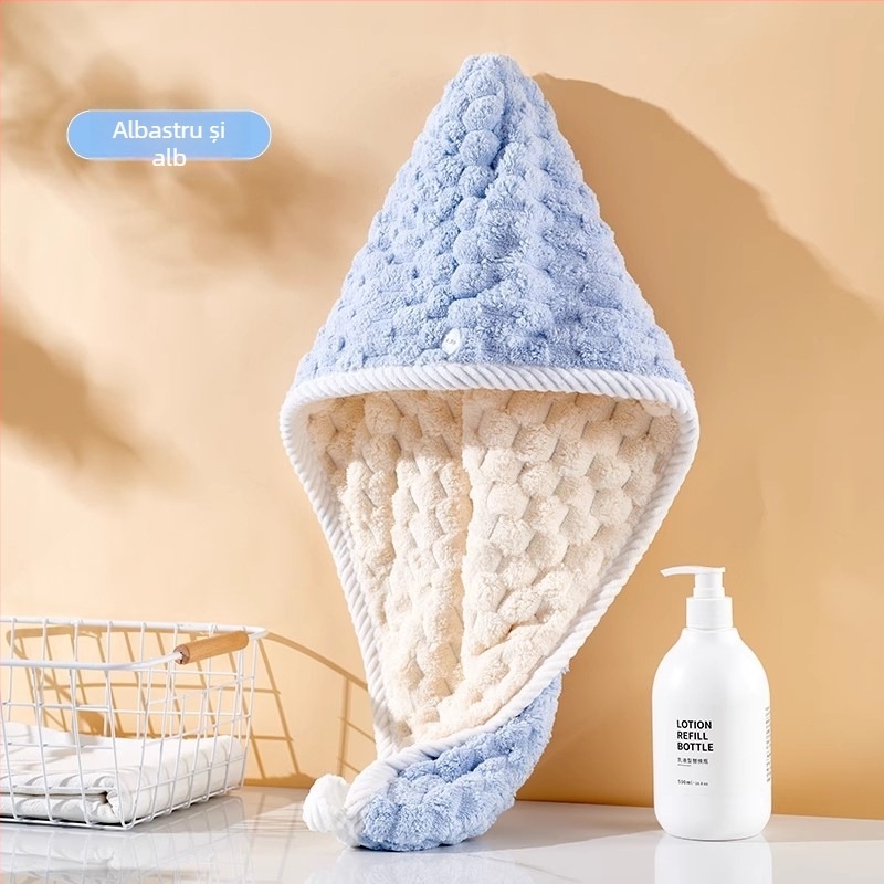 Căciulă de uscare a părului pentru copii, cu dublu strat, îngroșată, absorbție mare, uscare rapidă