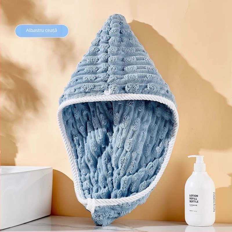 Căciulă de uscare a părului pentru copii, cu dublu strat, îngroșată, absorbție mare, uscare rapidă
