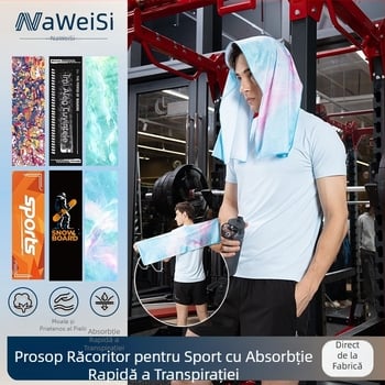 Prosop de sport din microfibră Navis – logo imprimat, structură cu 21 de fire, țesătură cu fir unic, uscare rapidă, greutate 180–250 g, absorbție 5–10 s