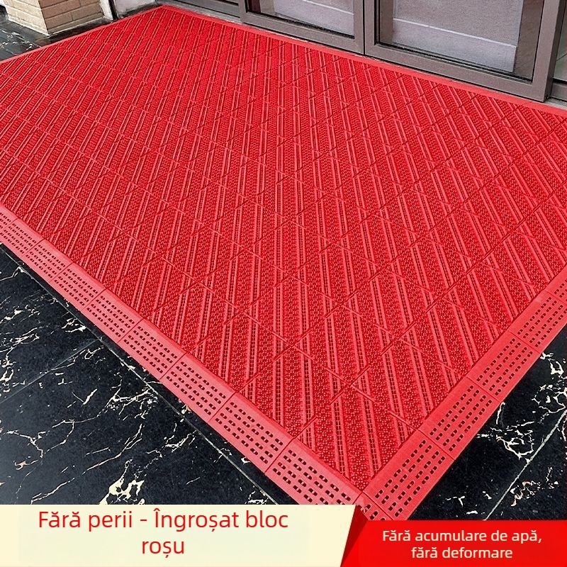 Covoraș de podea antiderapant, exterior pentru intrarea hotelului, pentru adunarea nămolului și prafului, pătrat, grosime 2,5 cm, din plastic polimeric, personalizabil pentru uz comercial