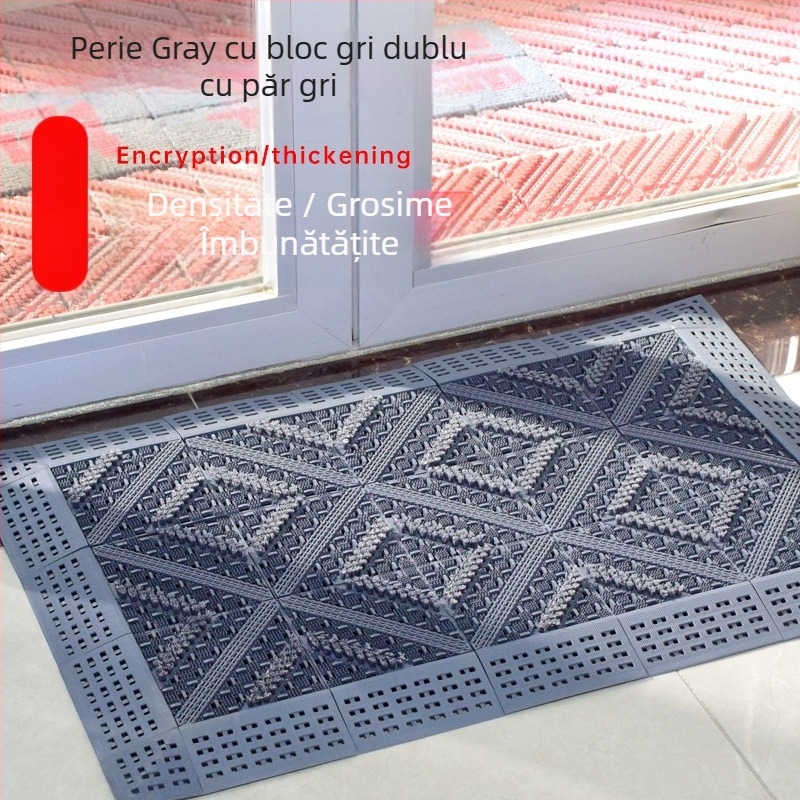 Covoraș de podea antiderapant, exterior pentru intrarea hotelului, pentru adunarea nămolului și prafului, pătrat, grosime 2,5 cm, din plastic polimeric, personalizabil pentru uz comercial