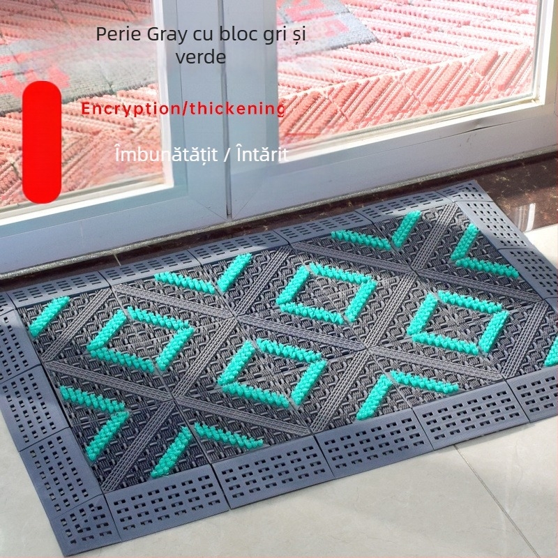 Covoraș de podea antiderapant, exterior pentru intrarea hotelului, pentru adunarea nămolului și prafului, pătrat, grosime 2,5 cm, din plastic polimeric, personalizabil pentru uz comercial
