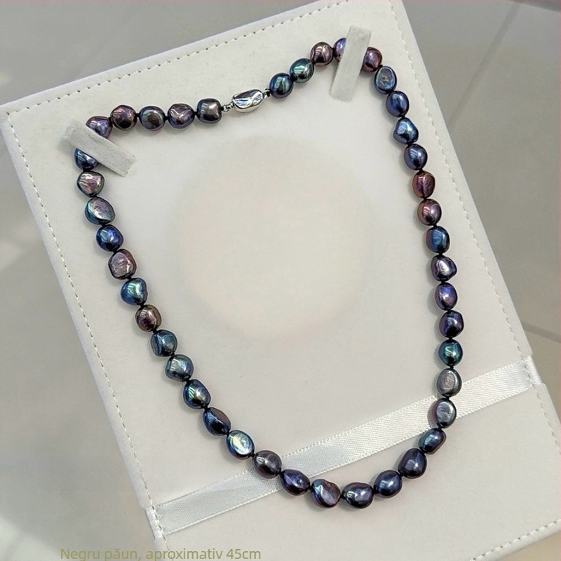 Colier cu perle baroce de apă dulce, închizătoare din argint 925, design inspirat din natură