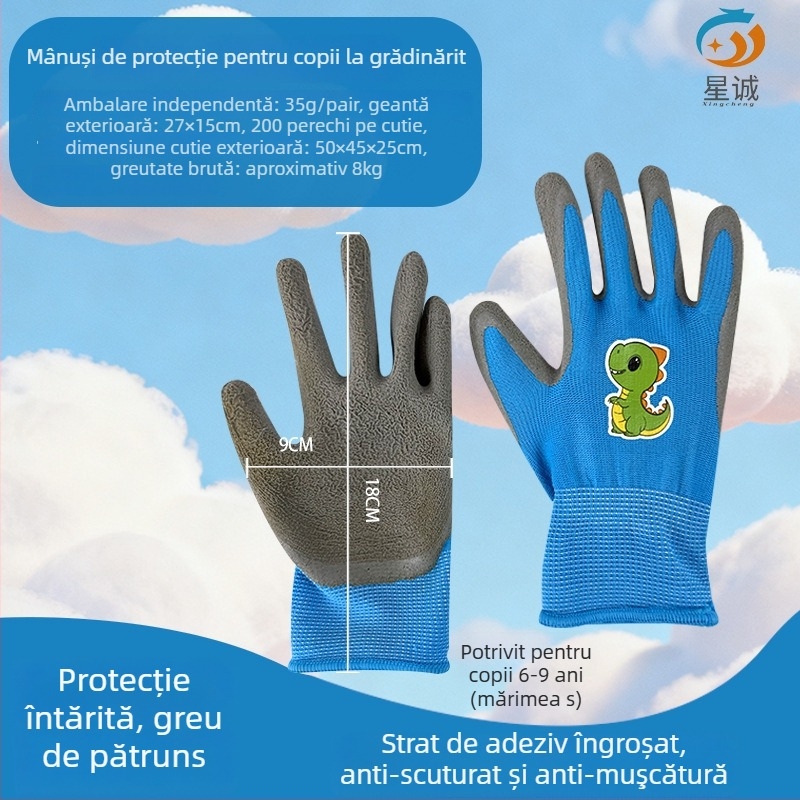Mănuși de protecție pentru copii pentru activități în aer liber: anti-derapante, impermeabile și rezistente la tăiere, ideale pentru pescuit, grădinărit și camping