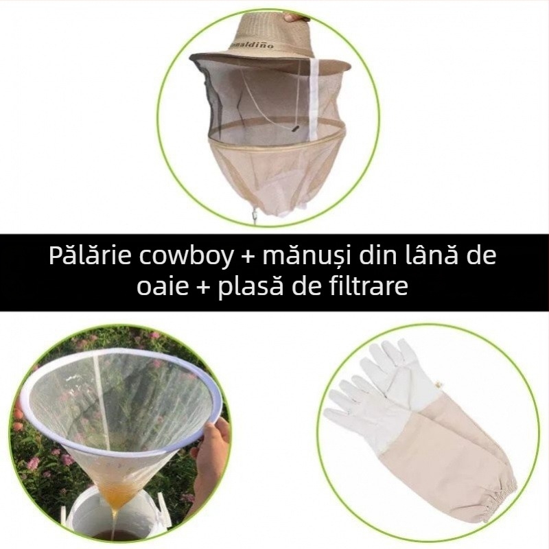 Mănuși de protecție pentru apicultură din piele de miel – anti-înțepări, manipulare sigură a albinelor, grosime sporită
