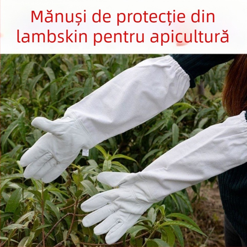 Mănuși de protecție pentru apicultură din piele de miel – anti-înțepări, manipulare sigură a albinelor, grosime sporită