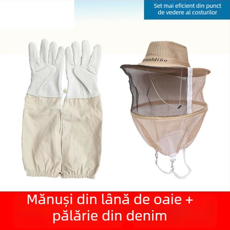 Mănuși de protecție pentru apicultură din piele de miel – anti-înțepări, manipulare sigură a albinelor, grosime sporită