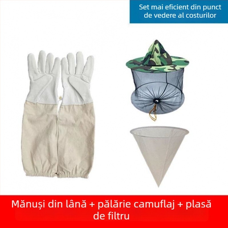 Mănuși de protecție pentru apicultură din piele de miel – anti-înțepări, manipulare sigură a albinelor, grosime sporită