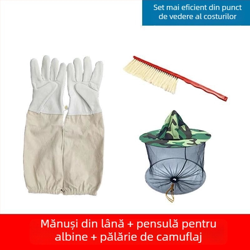 Mănuși de protecție pentru apicultură din piele de miel – anti-înțepări, manipulare sigură a albinelor, grosime sporită