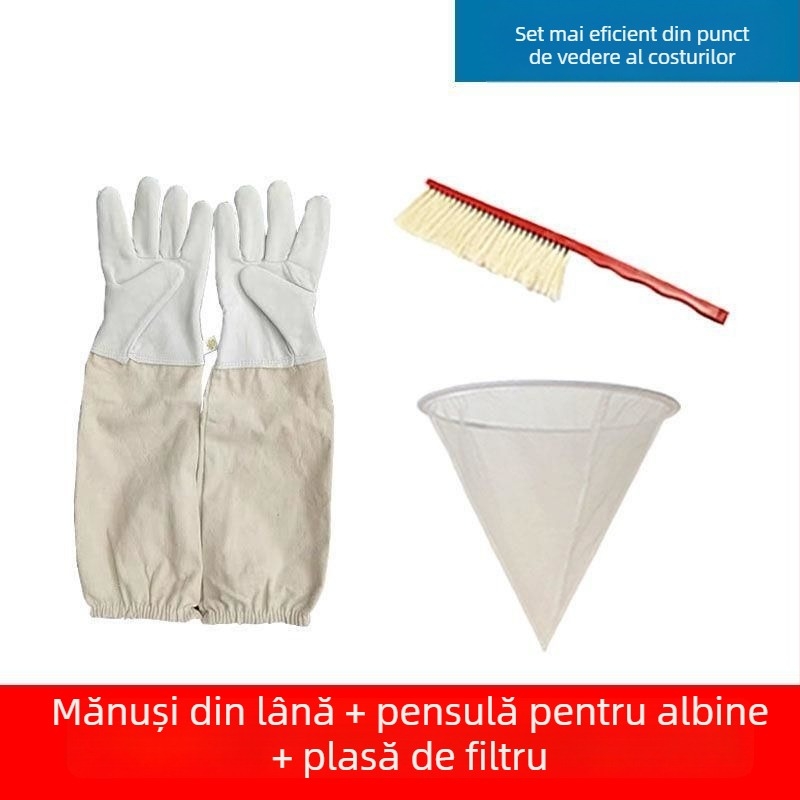 Mănuși de protecție pentru apicultură din piele de miel – anti-înțepări, manipulare sigură a albinelor, grosime sporită