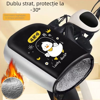 Mănuși de iarnă unisex pentru motocicletă electrică/scuter – rezistente la vânt, calde, căptușite cu fleece