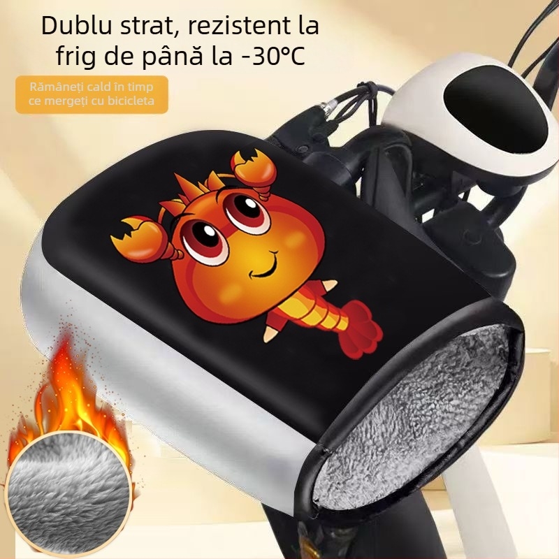 Mănuși de iarnă unisex pentru motocicletă electrică/scuter – rezistente la vânt, calde, căptușite cu fleece