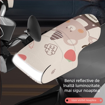 Aijia Mănuși de bicicletă din piele – Protecție solară, Scut UV, Rezistență la vânt, Izolație termică, Adulți unisex