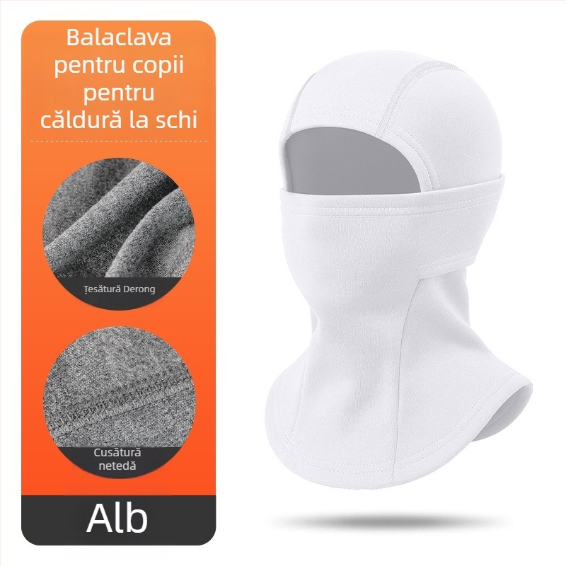Balaclavă unisex pentru iarnă, cu poliester Derong și 11–20% elastan, uscare rapidă, respirabilă, protecție împotriva vântului, menține căldura, gât integrat