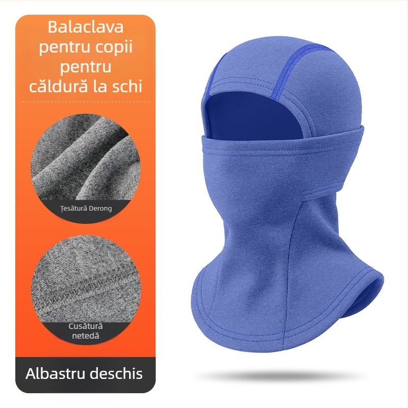Balaclavă unisex pentru iarnă, cu poliester Derong și 11–20% elastan, uscare rapidă, respirabilă, protecție împotriva vântului, menține căldura, gât integrat