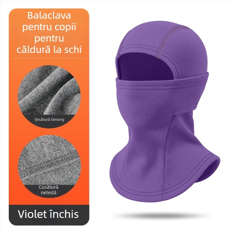 Balaclavă unisex pentru iarnă, cu poliester Derong și 11–20% elastan, uscare rapidă, respirabilă, protecție împotriva vântului, menține căldura, gât integrat