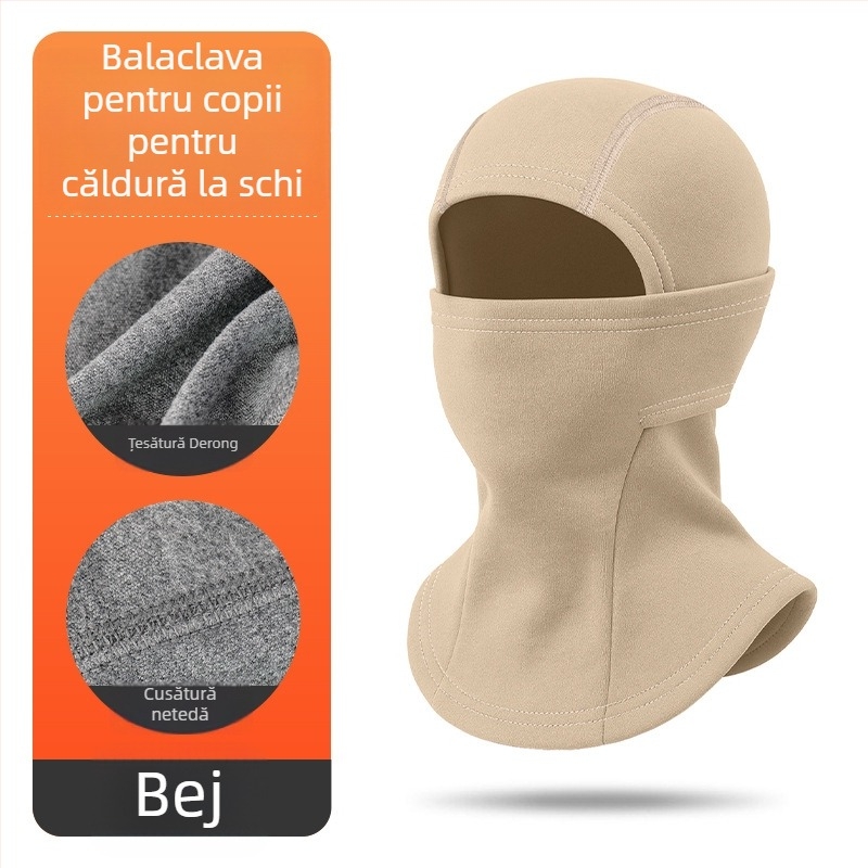 Balaclavă unisex pentru iarnă, cu poliester Derong și 11–20% elastan, uscare rapidă, respirabilă, protecție împotriva vântului, menține căldura, gât integrat