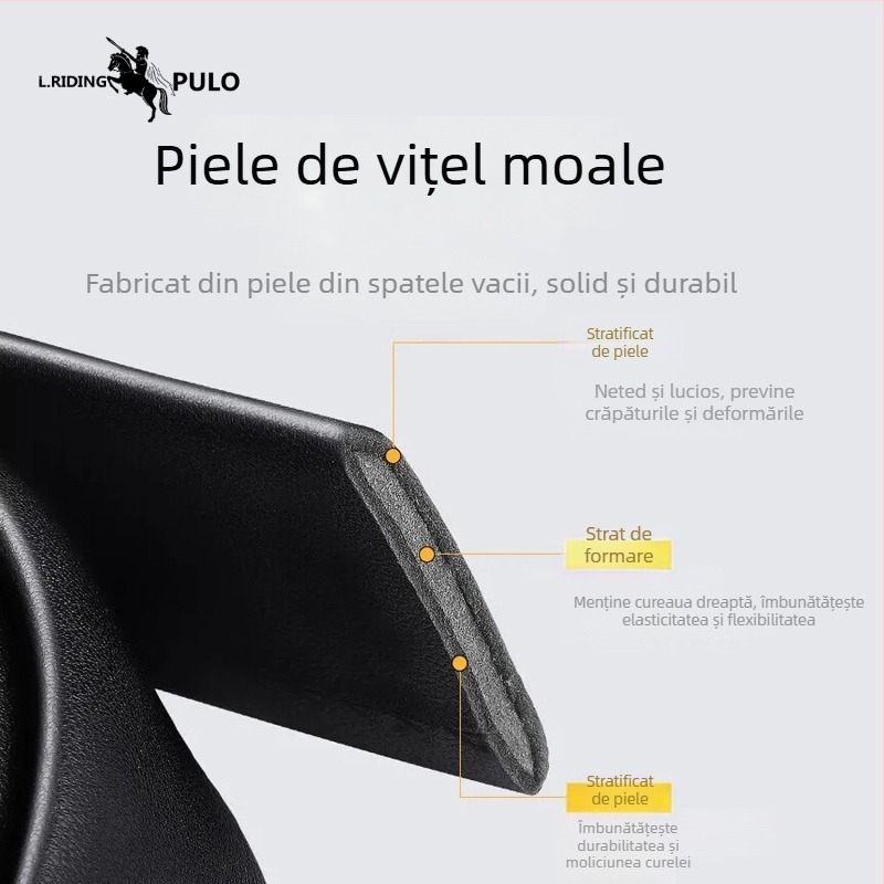 Centură pentru bărbați cu cataramă automată – business casual, stil leisure, primăvara 2025, Qingqi Paul