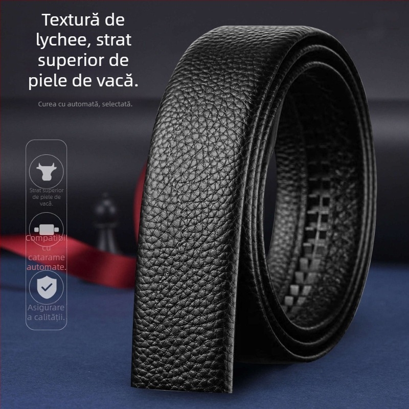 Centură pentru bărbați cu cataramă automată – business casual, stil leisure, primăvara 2025, Qingqi Paul