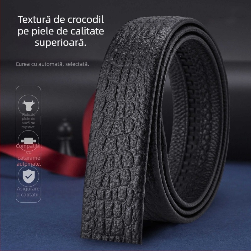 Centură pentru bărbați cu cataramă automată – business casual, stil leisure, primăvara 2025, Qingqi Paul