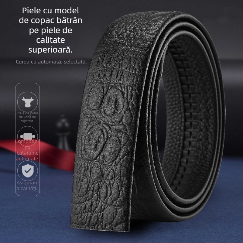 Centură pentru bărbați cu cataramă automată – business casual, stil leisure, primăvara 2025, Qingqi Paul