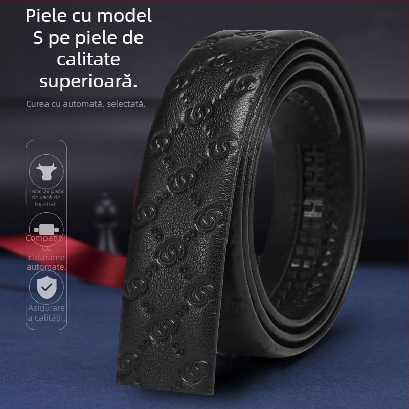 Centură pentru bărbați cu cataramă automată – business casual, stil leisure, primăvara 2025, Qingqi Paul