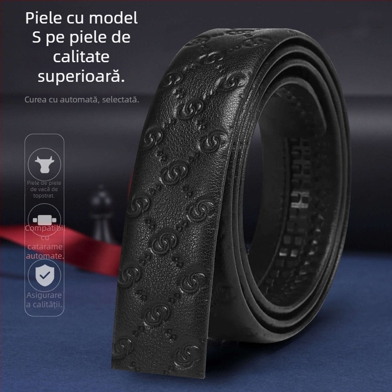 Centură pentru bărbați cu cataramă automată – business casual, stil leisure, primăvara 2025, Qingqi Paul