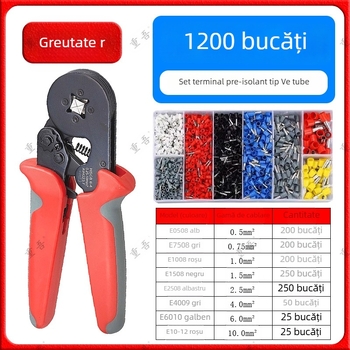 Set de clește pentru terminale tub tip preizolat, Chongwu, oțel mangan, 325 g, economie de efort