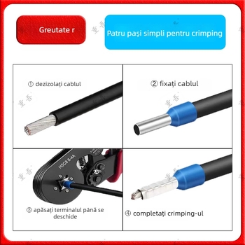 Set de clește pentru terminale tub tip preizolat, Chongwu, oțel mangan, 325 g, economie de efort