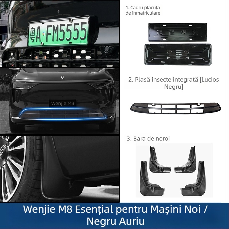 Rama plăcii Wenjie M8 (versiune îmbunătățită) – plastic, cadru cu margine integrala, compatibil cu 25 modele Wenjie M8