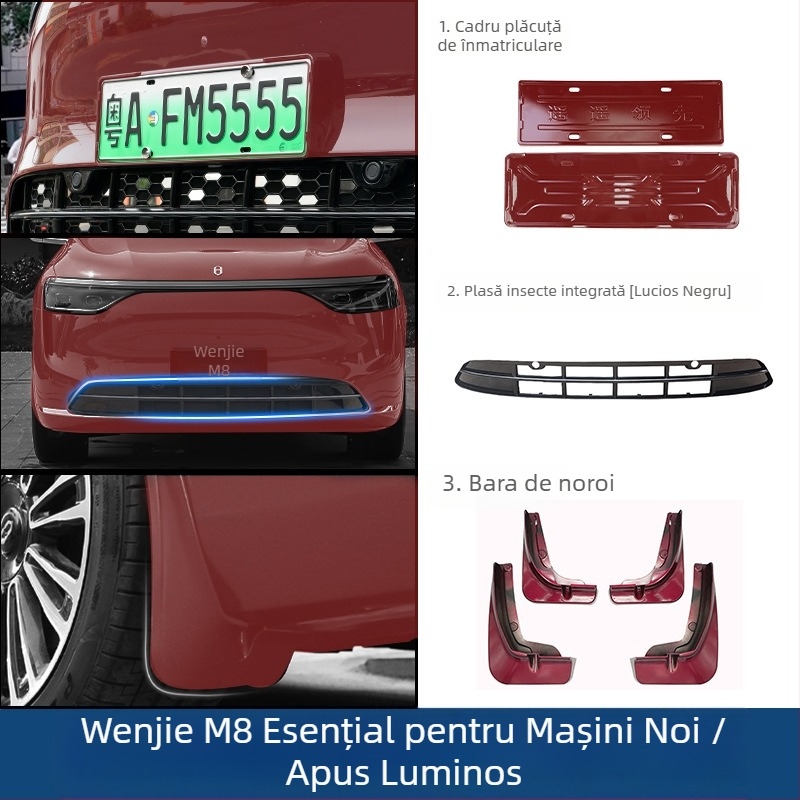 Rama plăcii Wenjie M8 (versiune îmbunătățită) – plastic, cadru cu margine integrala, compatibil cu 25 modele Wenjie M8