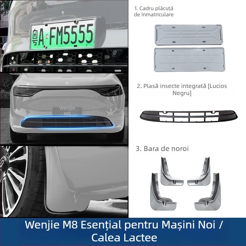 Rama plăcii Wenjie M8 (versiune îmbunătățită) – plastic, cadru cu margine integrala, compatibil cu 25 modele Wenjie M8