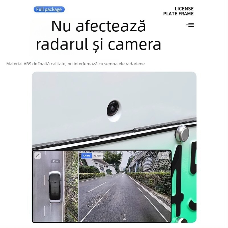 Ramă de plăcuță de înmatriculare Ideal L6-L9, din plastic, montaj adaptiv