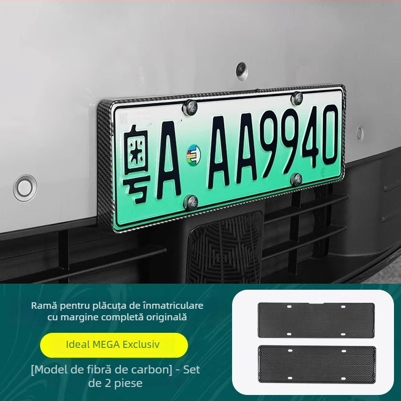 Ramă de plăcuță de înmatriculare Ideal L6-L9, din plastic, montaj adaptiv