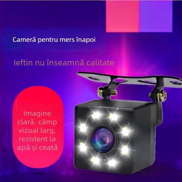 Cameră auto universală 12V, vedere nocturnă infraroșu, impermeabilă, monitorizare imagine la mers înapoi
